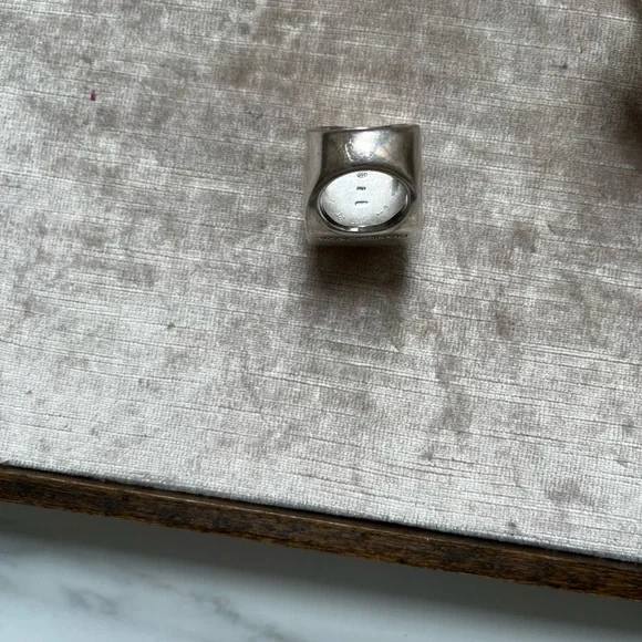 PIANEGONDA LARGE CABOCHON  YELLOW RUTILATED QUARTZ STERLING SILVER RING SIZE71/2 - Picture 7 of 8